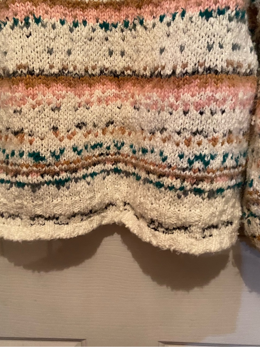 Anthropologie PilcroTurtleneck Sweater Cropped with Teal & Pink Accents - Picture 8 of 11